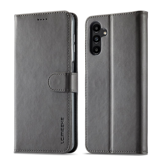 For Samsung Galaxy A54 5G LC.IMEEKE Calf Texture Leather Phone Case(Grey) - Galaxy Phone Cases by LC.IMEEKE | Online Shopping UK | buy2fix