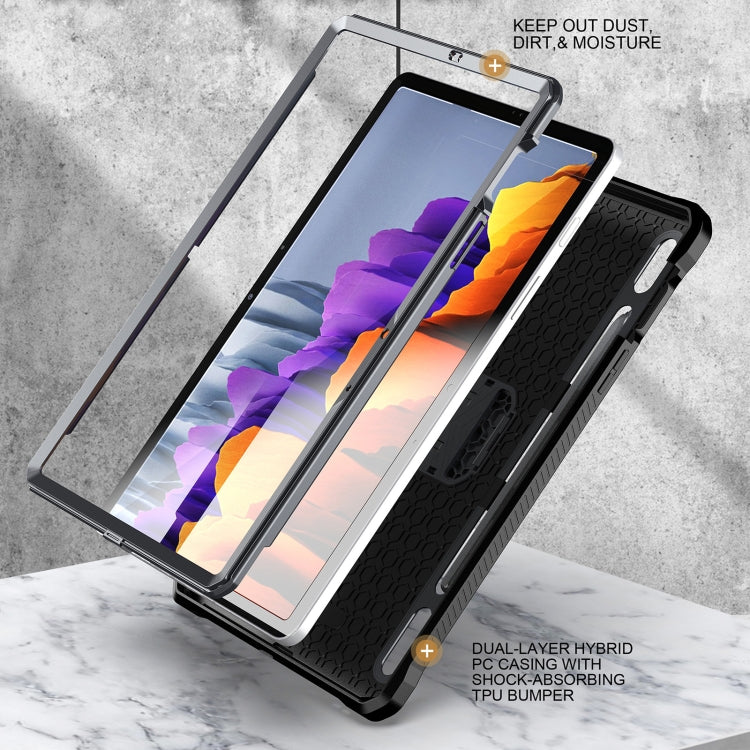 For Samsung Galaxy Tab S7/S8 Explorer PC + TPU Tablet Protective Case with Pen Slot(Grey) - Galaxy Tab S7 by buy2fix | Online Shopping UK | buy2fix