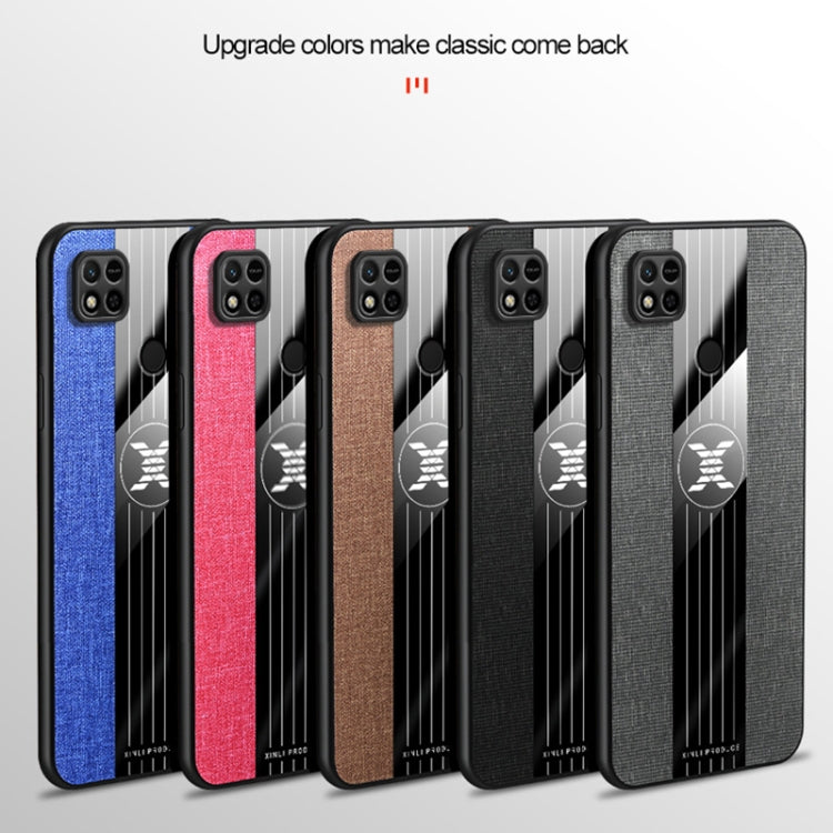 For Xiaomi Redmi 10A XINLI Stitching Cloth Textue Shockproof TPU Phone Case(Blue) - Xiaomi Cases by XINLI | Online Shopping UK | buy2fix