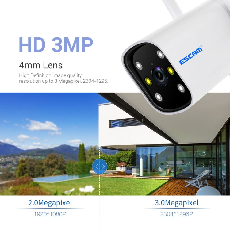 ESCAM PT301 3MP 1296P HD Indoor Wireless PTZ IP Camera IR Night Vision AI Humanoid Detection Home Security CCTV Monitor, Plug Type:EU Plug(White) - Security by ESCAM | Online Shopping UK | buy2fix