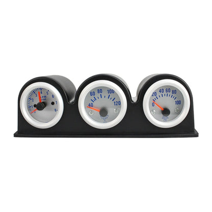 52mm 3 in 1 12V Car Combined Meter Tachometer + Water Temp Gauge + Oil Press Gauge with Bracket - In Car by buy2fix | Online Shopping UK | buy2fix