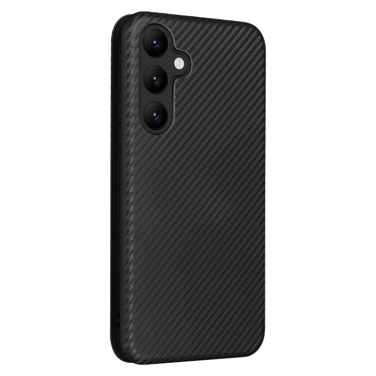 For Samsung Galaxy A34 5G Carbon Fiber Texture Flip Leather Phone Case(Black) - Galaxy Phone Cases by buy2fix | Online Shopping UK | buy2fix