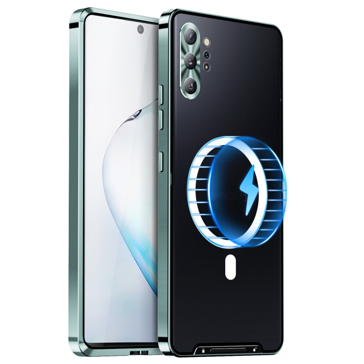 For Samsung Galaxy Note10+ MagSafe Magnetic Frosted Metal Phone Case(Green) - Galaxy Phone Cases by buy2fix | Online Shopping UK | buy2fix