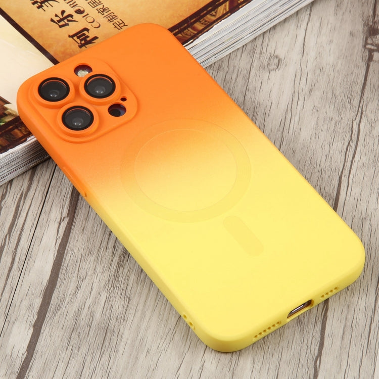 For iPhone 14 Pro Max Liquid TPU Silicone Gradient MagSafe Phone Case(Orange Yellow) - iPhone 14 Pro Max Cases by buy2fix | Online Shopping UK | buy2fix