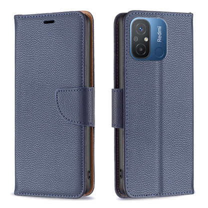 For Xiaomi Redmi 12C Litchi Texture Pure Color Leather Phone Case(Blue) - Xiaomi Cases by buy2fix | Online Shopping UK | buy2fix