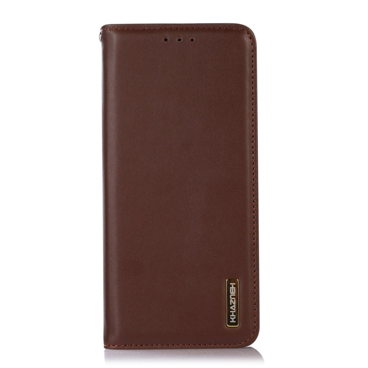 For Motorola Moto G53 5G KHAZNEH Nappa Top Layer Cowhide Leather Phone Case(Brown) - Motorola Cases by buy2fix | Online Shopping UK | buy2fix