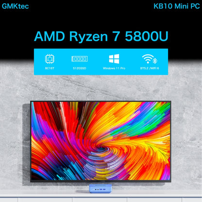 GMK KB10 Windows 11 Home Mini PC, 16GB+512GB, AMD Ryzen 7 5800U Quad Core, Support WiFi & BT(UK Plug) -  by GMKtec | Online Shopping UK | buy2fix