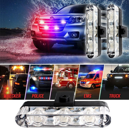 4 in 1 Car 12LEDs Grille Flash Lights Warning Lights with Wireless Remote Control, Color:Red Blue - In Car by buy2fix | Online Shopping UK | buy2fix