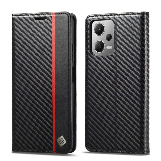 For Xiaomi Poco X5/Redmi Note 12 5G LC.IMEEKE Carbon Fiber Texture Flip Leather Phone Case(Vertical Black) - Xiaomi Cases by LC.IMEEKE | Online Shopping UK | buy2fix