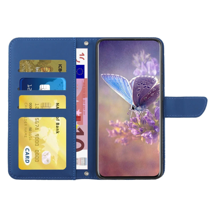 For Xiaomi 13 Lite HT03 Skin Feel Butterfly Embossed Flip Leather Phone Case(Blue) - 13 Lite Cases by buy2fix | Online Shopping UK | buy2fix