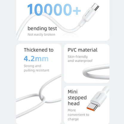 USAMS US-SJ615 U84 PD100W USB-C / Type-C to USB-C / Type-C Charging Data Cable, Cable Length:3m(White) - USB-C & Type-C Cable by USAMS | Online Shopping UK | buy2fix