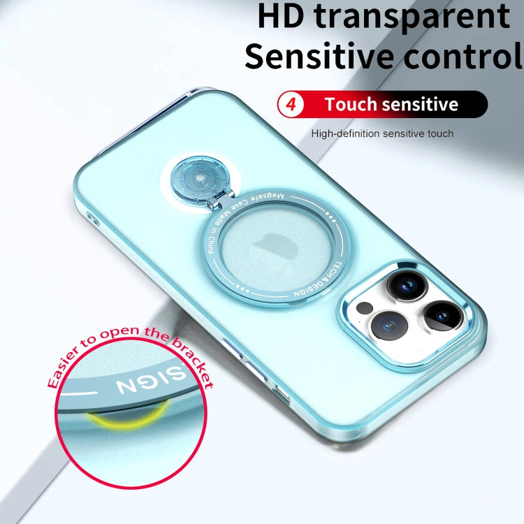 For iPhone 13 Pro Max 360 Degree Rotation Holder MagSafe Magnetic Phone Case(Light Blue) - iPhone 13 Pro Max Cases by buy2fix | Online Shopping UK | buy2fix