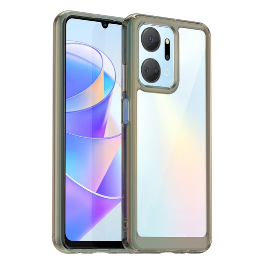 For Honor X7A Colorful Series Acrylic + TPU Phone Case(Transparent Grey) - Honor Cases by buy2fix | Online Shopping UK | buy2fix