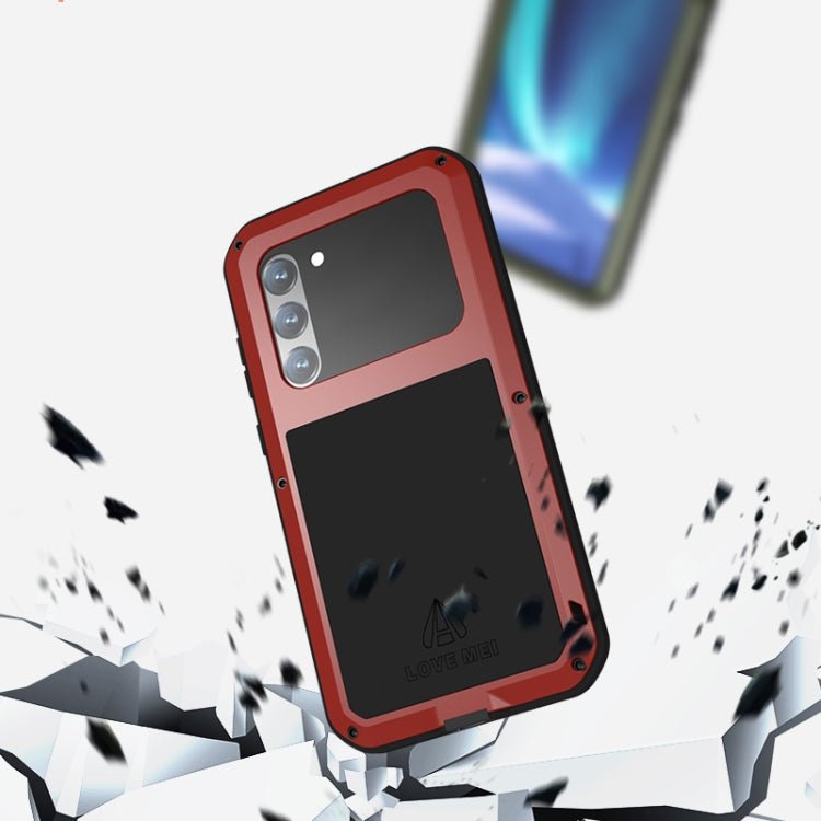 For Samsung Galaxy S23+ 5G LOVE MEI Metal Shockproof Life Waterproof Dustproof Phone Case(Red) - Galaxy S23+ 5G Cases by LOVE MEI | Online Shopping UK | buy2fix