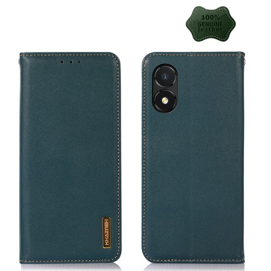 For Honor X5 KHAZNEH Nappa Top Layer Cowhide Leather Phone Case(Green) - Honor Cases by buy2fix | Online Shopping UK | buy2fix