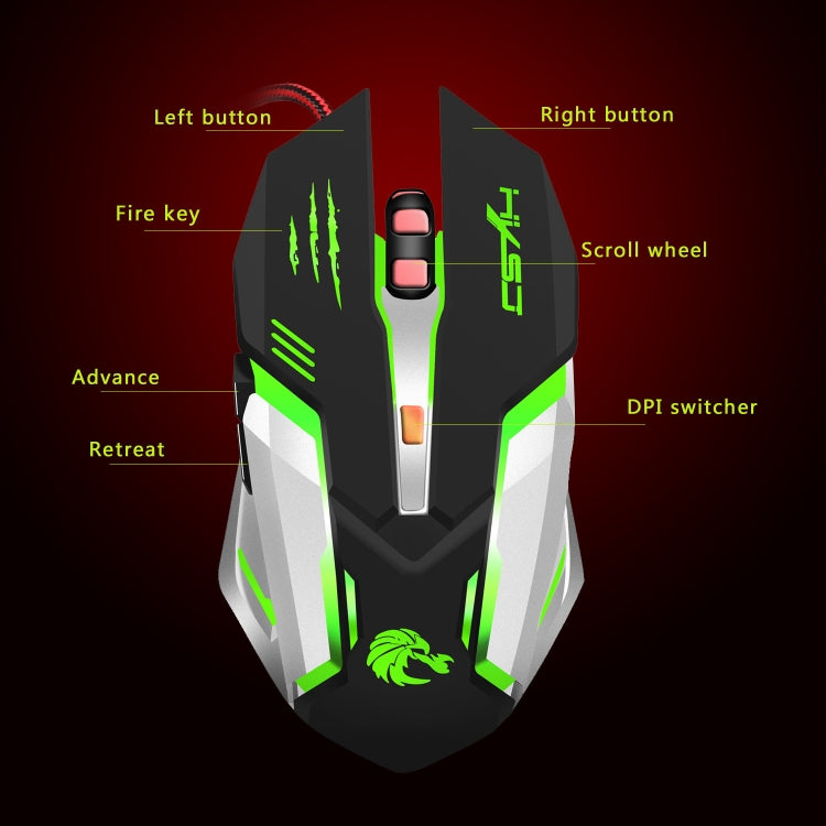 HXSJ S100 6 Keys Colorful Luminous Wired Gaming Mouse -  by HXSJ | Online Shopping UK | buy2fix