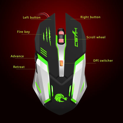 HXSJ S100 6 Keys Colorful Luminous Wired Gaming Mouse -  by HXSJ | Online Shopping UK | buy2fix