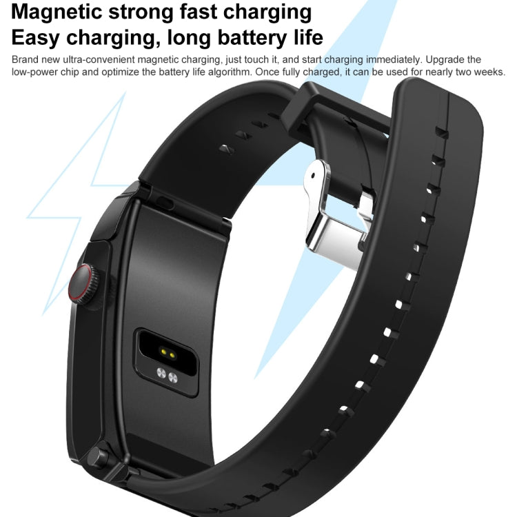 M6 1.5 inch Silicone Band Earphone Detachable IP68 Waterproof Smart Watch Support Bluetooth Call(Black) - Smart Wear by buy2fix | Online Shopping UK | buy2fix