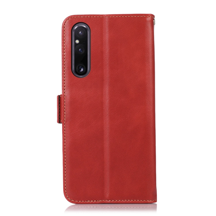 For Sony Xperia 1 V Crazy Horse Top Layer Cowhide Leather Phone Case(Red) - Sony Cases by buy2fix | Online Shopping UK | buy2fix