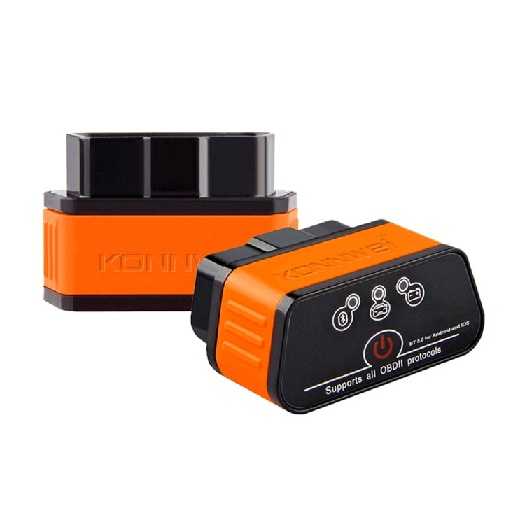 KONNWEI KW903 Bluetooth 5.0 OBD2 Car Fault Diagnostic Scan Tools Support IOS / Android(Black Orange) - In Car by KONNWEI | Online Shopping UK | buy2fix