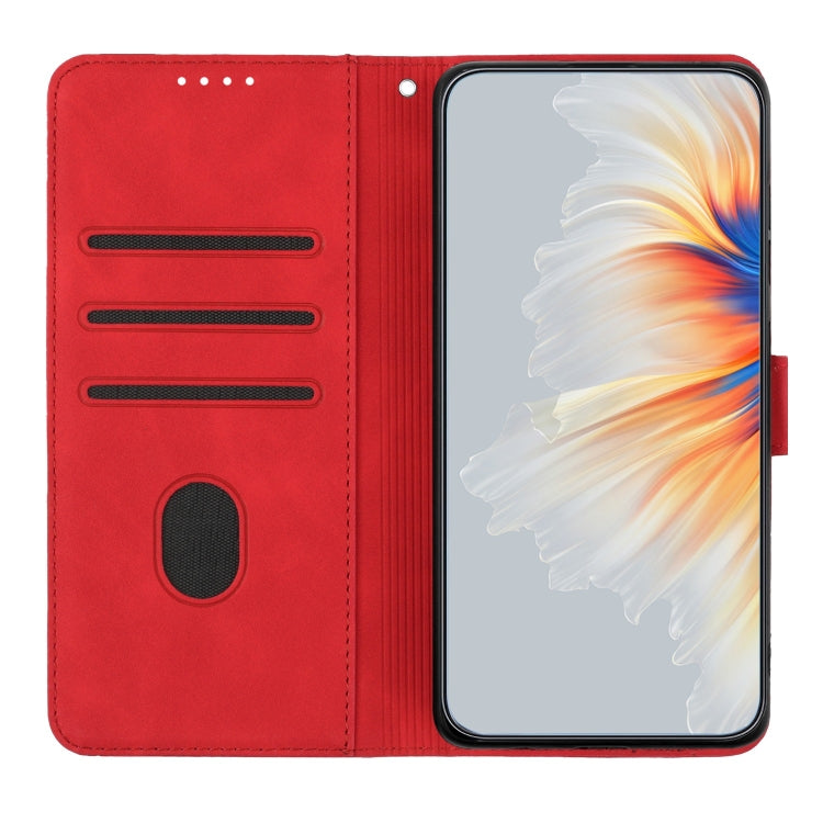 For Xiaomi Redmi 9C/9C NFC/Poco C3 Heart Pattern Skin Feel Leather Phone Case(Red) - Xiaomi Cases by buy2fix | Online Shopping UK | buy2fix