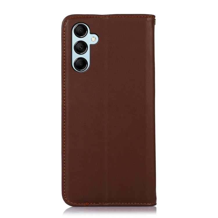 For Samsung Galaxy M14 5G KHAZNEH Nappa Top Layer Cowhide Leather Phone Case(Brown) - Galaxy Phone Cases by buy2fix | Online Shopping UK | buy2fix