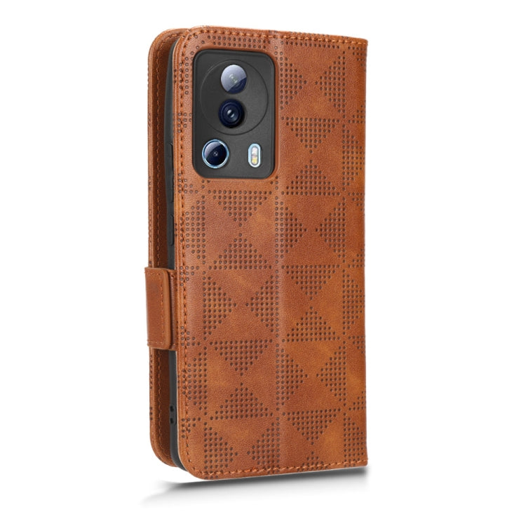 For Xiaomi 13 Lite / Civi 2 / 12 Lite NE Symmetrical Triangle Leather Phone Case(Brown) - 13 Lite Cases by buy2fix | Online Shopping UK | buy2fix