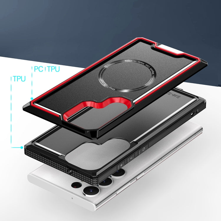 For Samsung Galaxy S23+ 5G Armour Two-color MagSafe Magnetic TPU + PC Phone Case(Black + Red) - Galaxy S23+ 5G Cases by buy2fix | Online Shopping UK | buy2fix