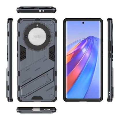 For Honor X9a/X40 5G/Magic5 Lite Punk Armor PC + TPU Phone Case with Holder(Grey) - Honor Cases by buy2fix | Online Shopping UK | buy2fix