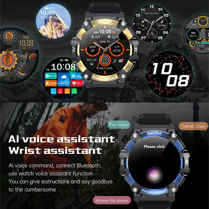 PG666 1.39 inch TFT Screen Bluetooth Call Smart Watch, Support Heart Rate / Blood Pressure Monitoring(Black Silver) - Smart Wear by buy2fix | Online Shopping UK | buy2fix