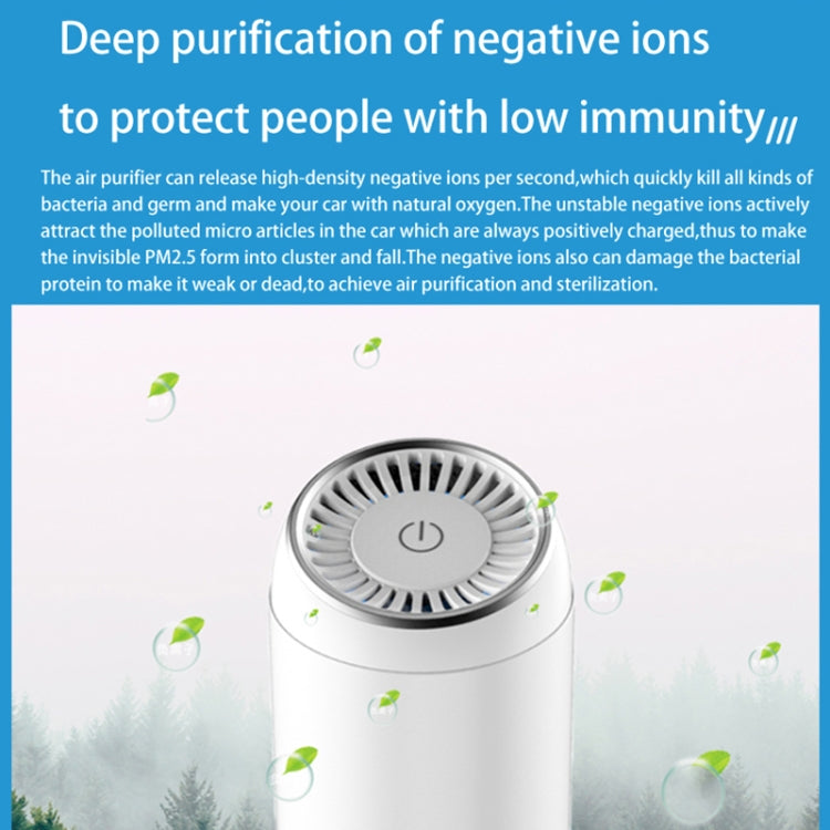 Y-20 Desktop Car Negative Ion Air Purifier(White) - In Car by buy2fix | Online Shopping UK | buy2fix