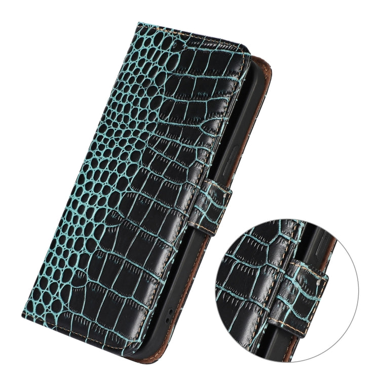 For Nokia G22 4G Crocodile Top Layer Cowhide Leather Phone Case(Green) - Nokia Cases by buy2fix | Online Shopping UK | buy2fix
