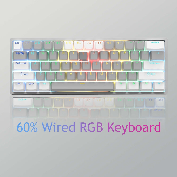 AULA F3261 Type-C Wired Hot Swappable 61 Keys RGB Mechanical Keyboard(Black Grey Tea Shaft) - Wired Keyboard by AULA | Online Shopping UK | buy2fix