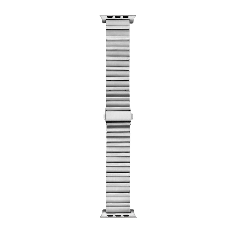 Flat Buckle Titanium Alloy Watch Band For Apple Watch Ultra 49mm&Watch Ultra 2 49mm / Series 9&8&7 45mm / SE 3&SE 2&6&SE&5&4 44mm / 3&2&1 42mm (Silver) - Watch Bands by buy2fix | Online Shopping UK | buy2fix