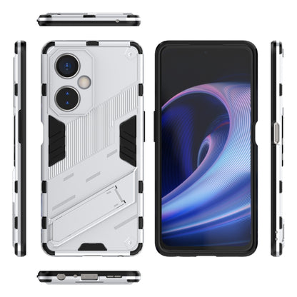 For OnePlus Nord CE 3 Punk Armor 2 in 1 PC + TPU Phone Case with Holder(White) - OnePlus Cases by buy2fix | Online Shopping UK | buy2fix