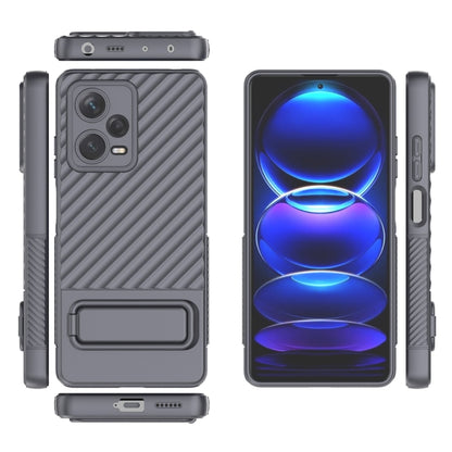 For Xiaomi Redmi Note 12 Pro+ Global Wavy Texture TPU Phone Case with Lens Film(Grey) - Note 12 Pro+ Cases by buy2fix | Online Shopping UK | buy2fix