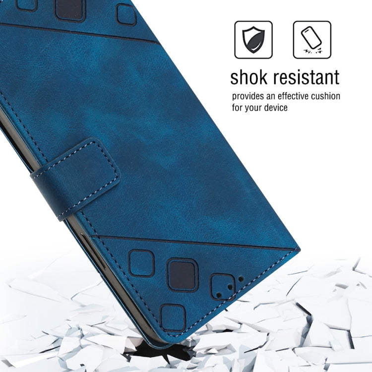 For Huawei nova 10 Skin-feel Embossed Leather Phone Case(Blue) - Huawei Cases by buy2fix | Online Shopping UK | buy2fix