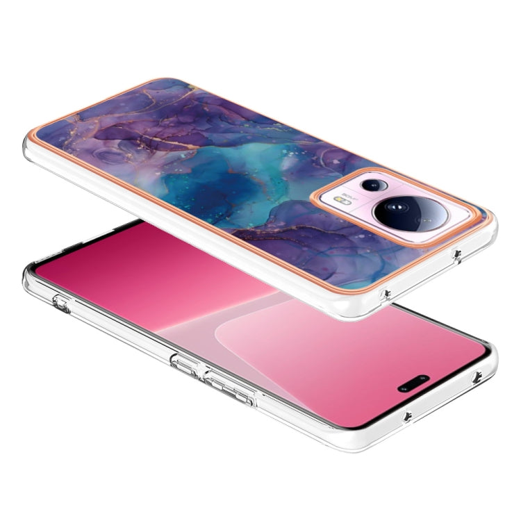 For Xiaomi 13 Lite 5G Electroplating Marble Dual-side IMD Phone Case(Purple 016) - 13 Lite Cases by buy2fix | Online Shopping UK | buy2fix