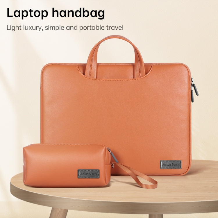 Waterproof PU Laptop Bag Inner Bag with Power Pack, Size:15 inch(Rose Gold) -  by buy2fix | Online Shopping UK | buy2fix