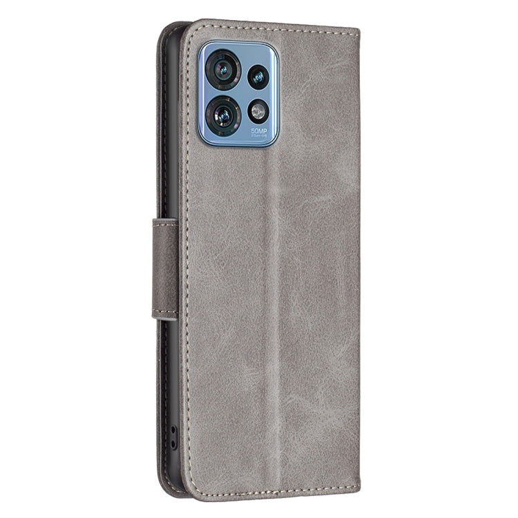 For Motorola Edge 40 Pro 5G / Moto X40 / X40 Pro Lambskin Texture Pure Color Flip Leather Phone Case(Grey) - Motorola Cases by buy2fix | Online Shopping UK | buy2fix