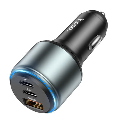 hoco NZ9 Galloper 95W Dual USB-C / Type-C + USB 3-port Car Charger(Black) -  by hoco | Online Shopping UK | buy2fix
