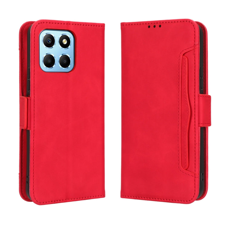 For Honor 70 Lite / X6 4G Skin Feel Calf Texture Card Slots Leather Phone Case(Red) - Honor Cases by buy2fix | Online Shopping UK | buy2fix