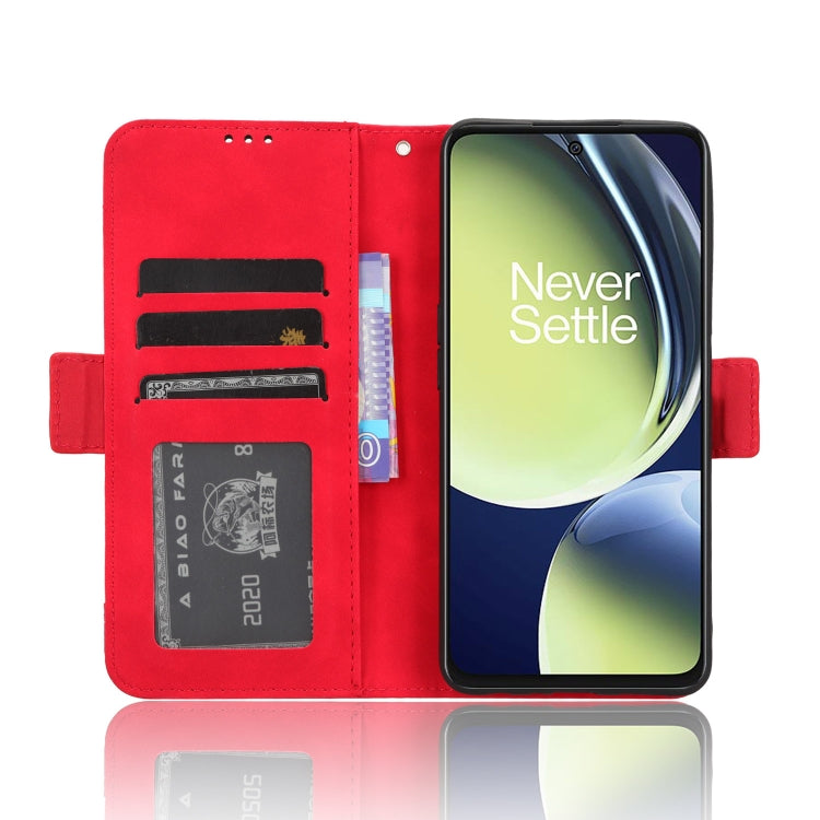 For OnePlus Nord CE 3 Lite Skin Feel Calf Texture Card Slots Leather Phone Case(Red) - OnePlus Cases by buy2fix | Online Shopping UK | buy2fix