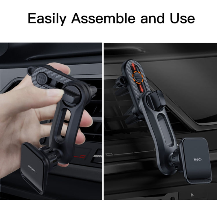 Yesido C106 Car Air Outlet Dual Clip Magsafe Magnetic Phone Navigation Holder(Black) - Universal Car Holders by Yesido | Online Shopping UK | buy2fix