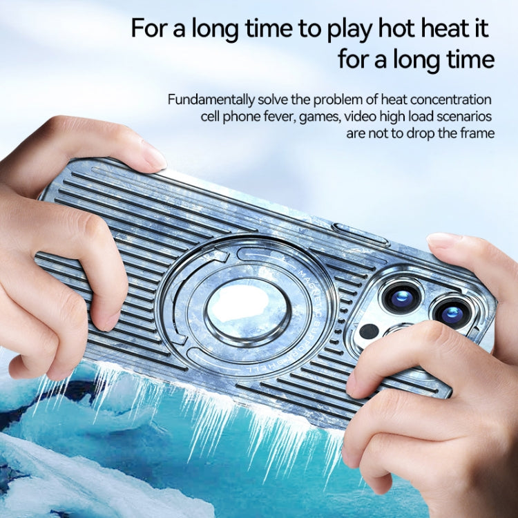 For iPhone 13 Cooling MagSafe Magnetic Ring Holder Phone Case(Blue) - iPhone 13 Cases by buy2fix | Online Shopping UK | buy2fix
