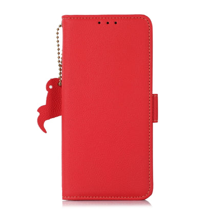 For Samsung Galaxy M54 5G Side-Magnetic TJ Genuine Leather RFID Phone Case(Red) - Galaxy Phone Cases by buy2fix | Online Shopping UK | buy2fix