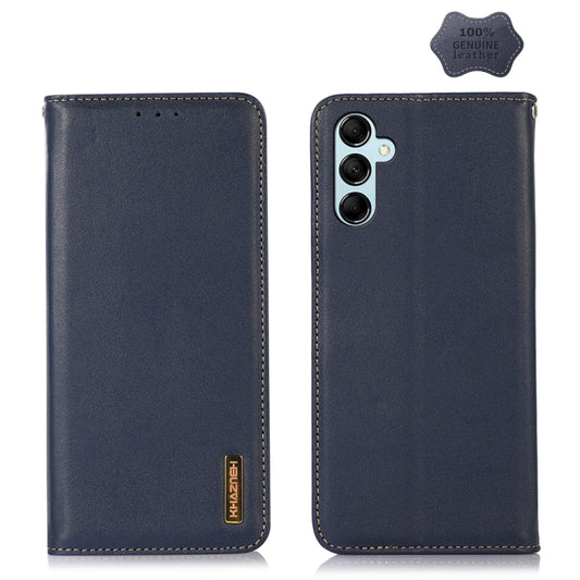 For Samsung Galaxy M54 5G KHAZNEH Nappa Top Layer Cowhide Leather Phone Case(Blue) - Galaxy Phone Cases by buy2fix | Online Shopping UK | buy2fix