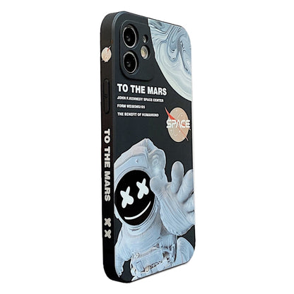 For iPhone X Martian Astronaut Pattern Shockproof Phone Case(Black) - More iPhone Cases by buy2fix | Online Shopping UK | buy2fix