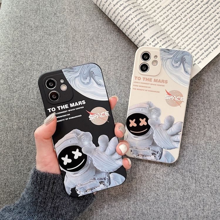 For iPhone 13 Martian Astronaut Pattern Shockproof Phone Case(White) - iPhone 13 Cases by buy2fix | Online Shopping UK | buy2fix