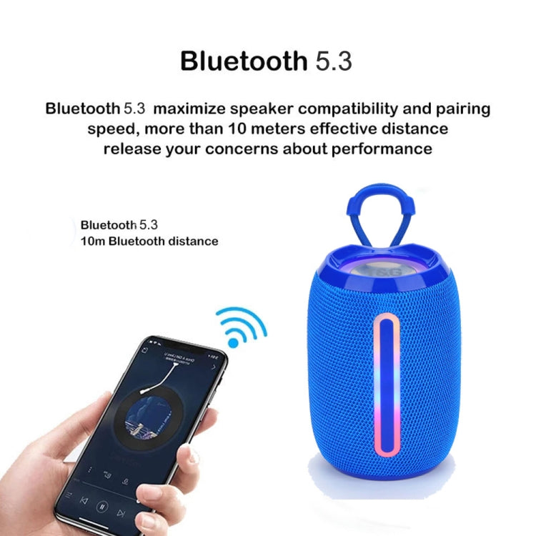 T&G TG653 TWS LED Mini Portable Wireless Stereo Sound Outdoor Speaker(Blue) - Mini Speaker by T&G | Online Shopping UK | buy2fix